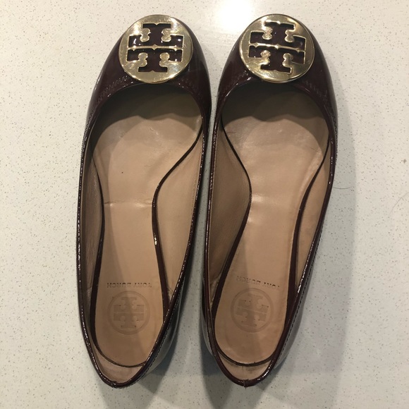 Burgundy Tory Burch Flats - Size 8 1/2 - Picture 3 of 6